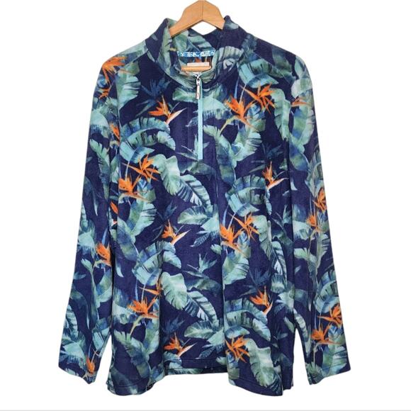 Tommy Bahama Cloud Peak Frond 1/2 Zip Fleece Pullover Men's XXL NWT - Picture 1 of 5